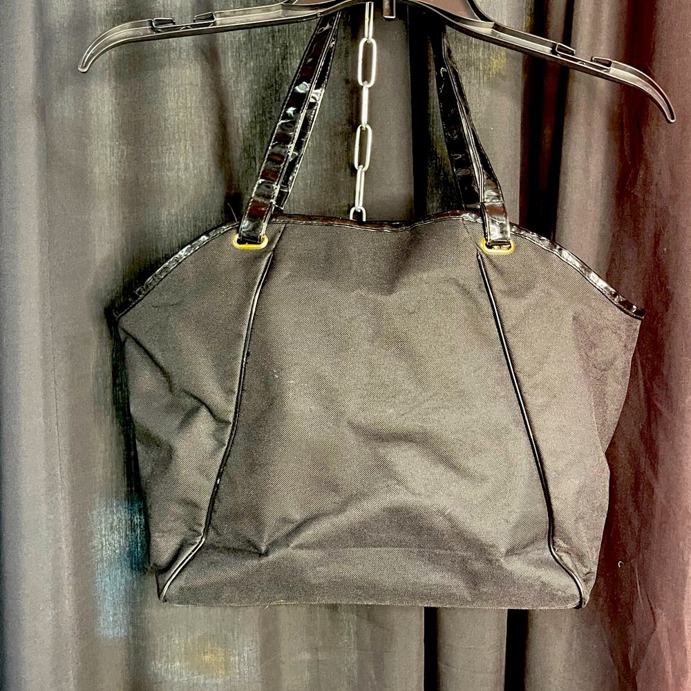 Lancôme Black Tote with animal print lining